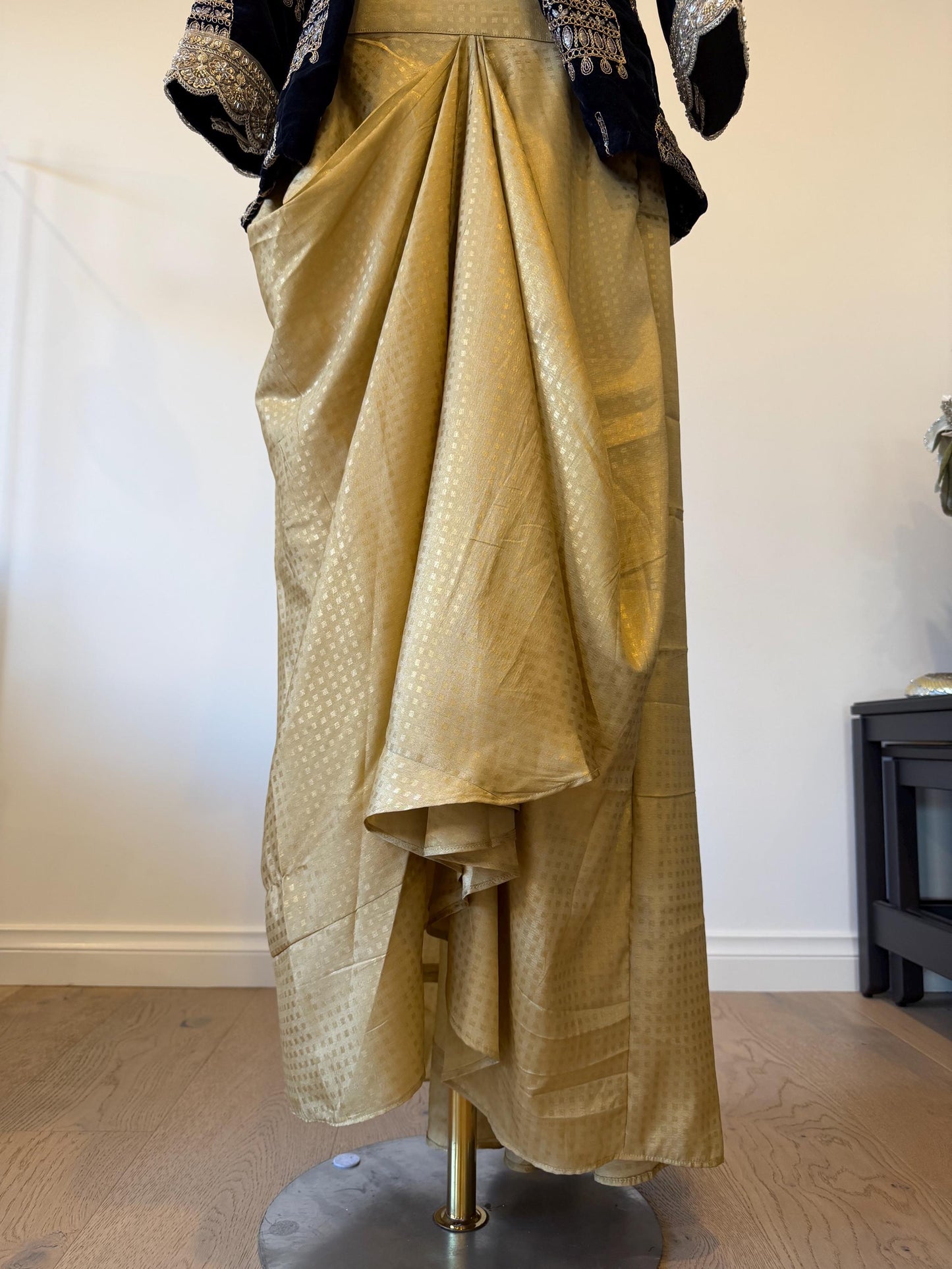 Navy blue Velvet Indo Western Set