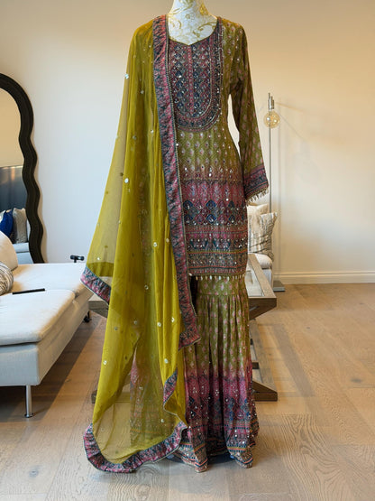 Mehendi Green Sharara Suit Set