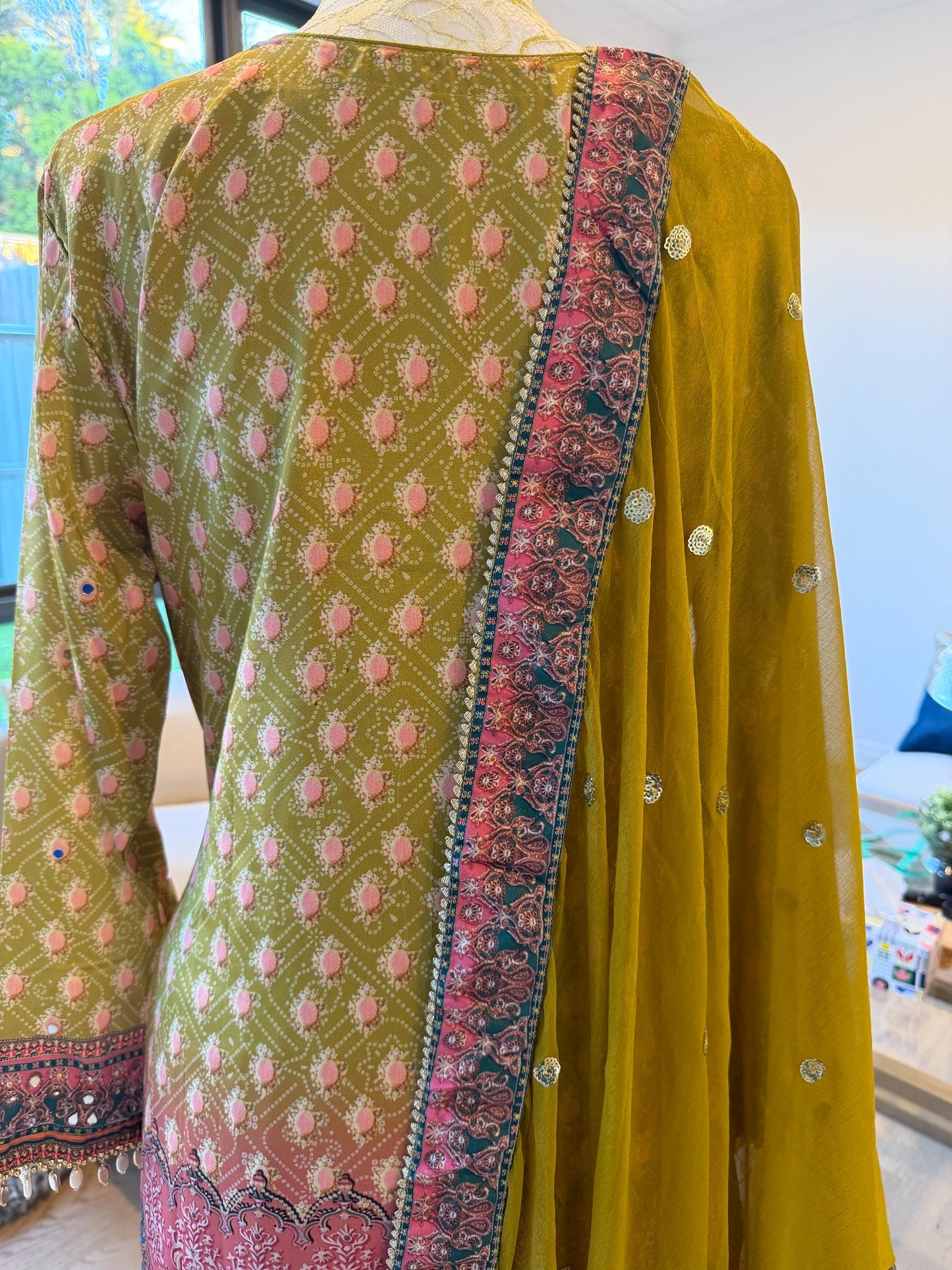 Mehendi Green Sharara Suit Set