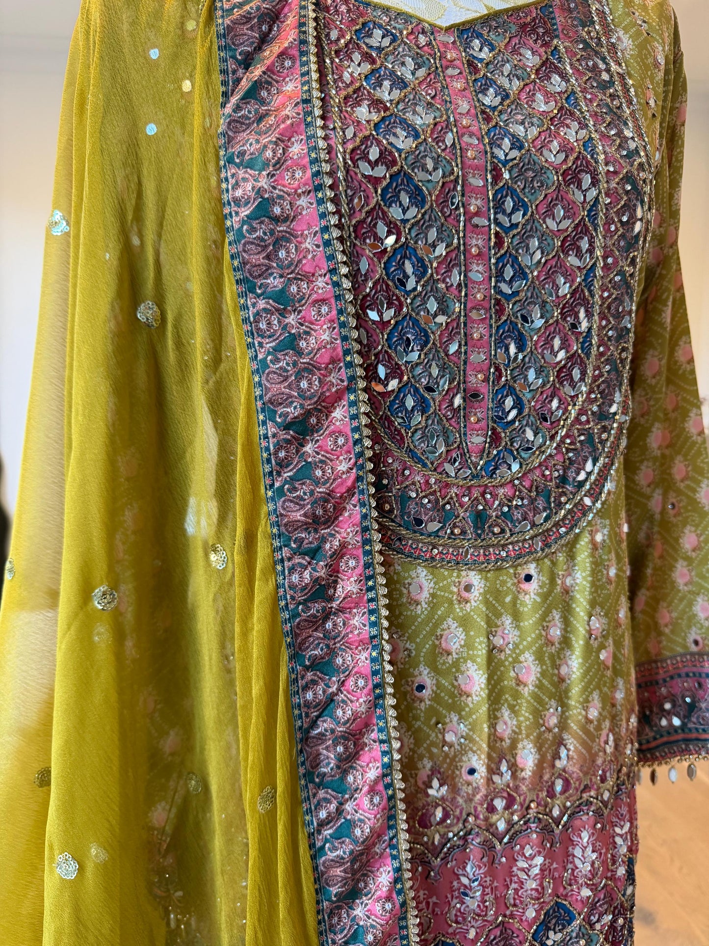Mehendi Green Sharara Suit Set