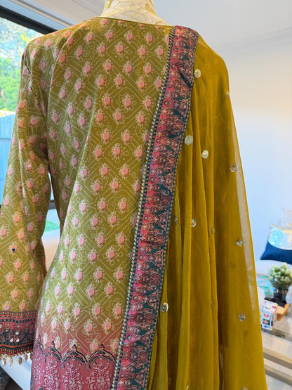 Mehendi Green Sharara Suit Set