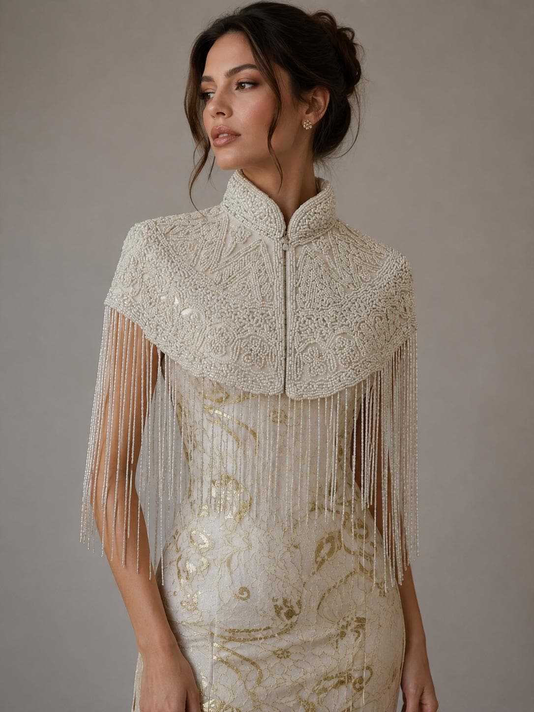 Ivory Beaded Fringe Caplete