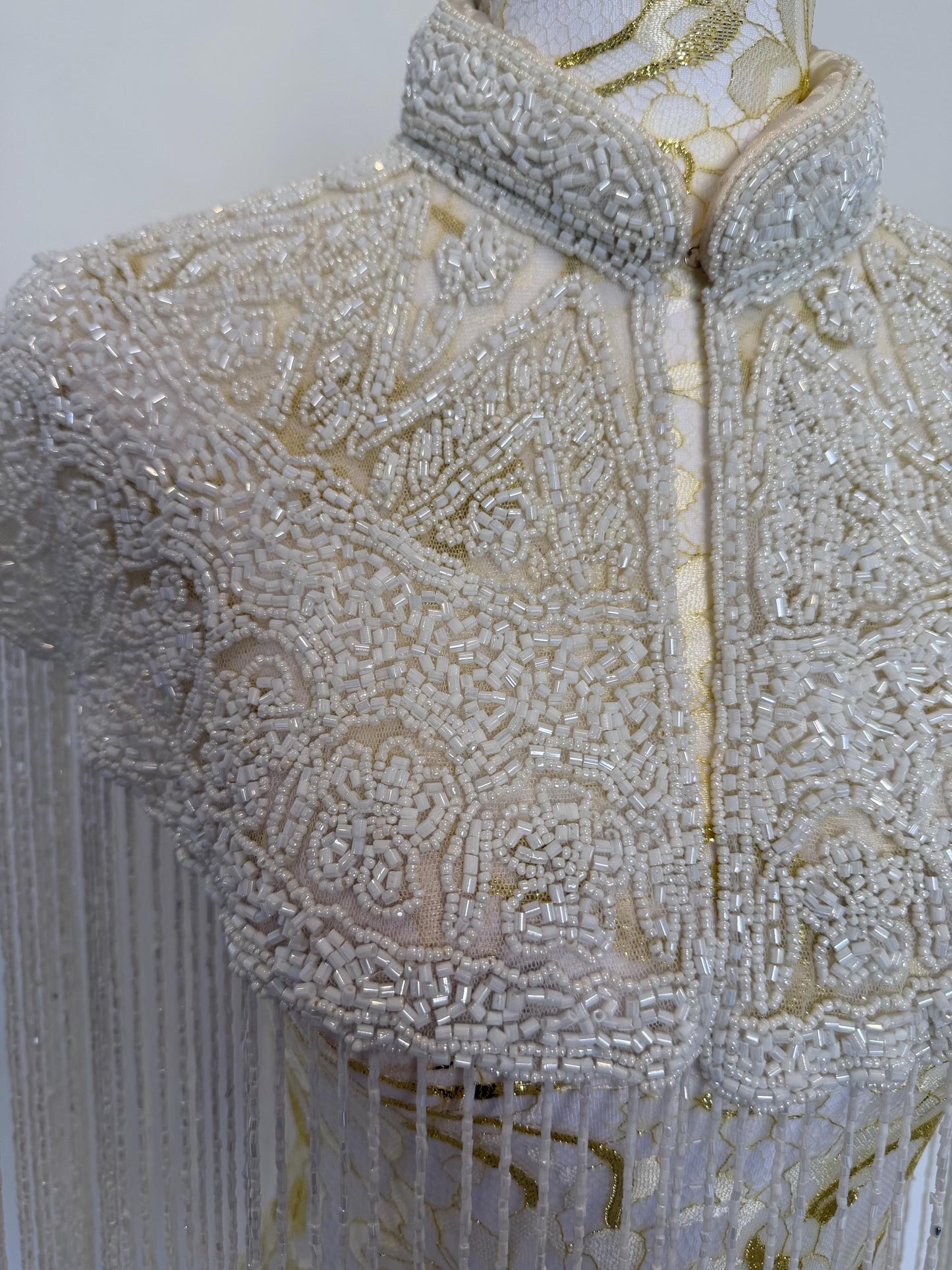 Ivory Beaded Fringe Caplete