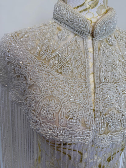 Ivory Beaded Fringe Caplete