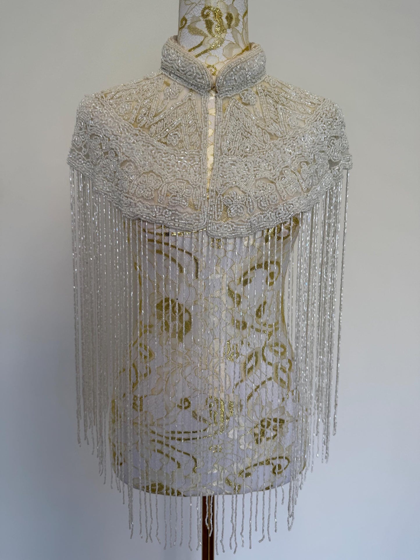 Ivory Beaded Fringe Caplete