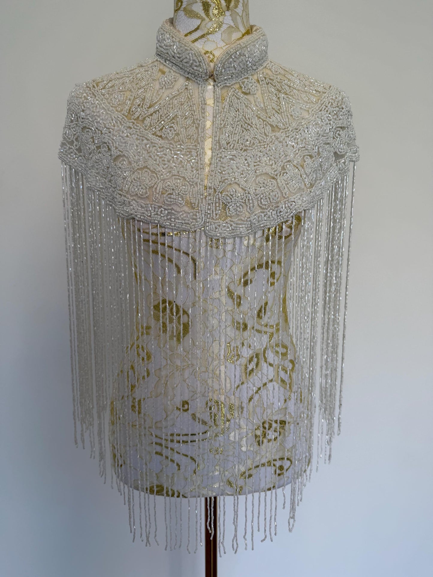 Ivory Beaded Fringe Caplete