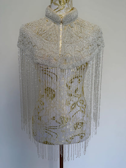 Ivory Beaded Fringe Caplete