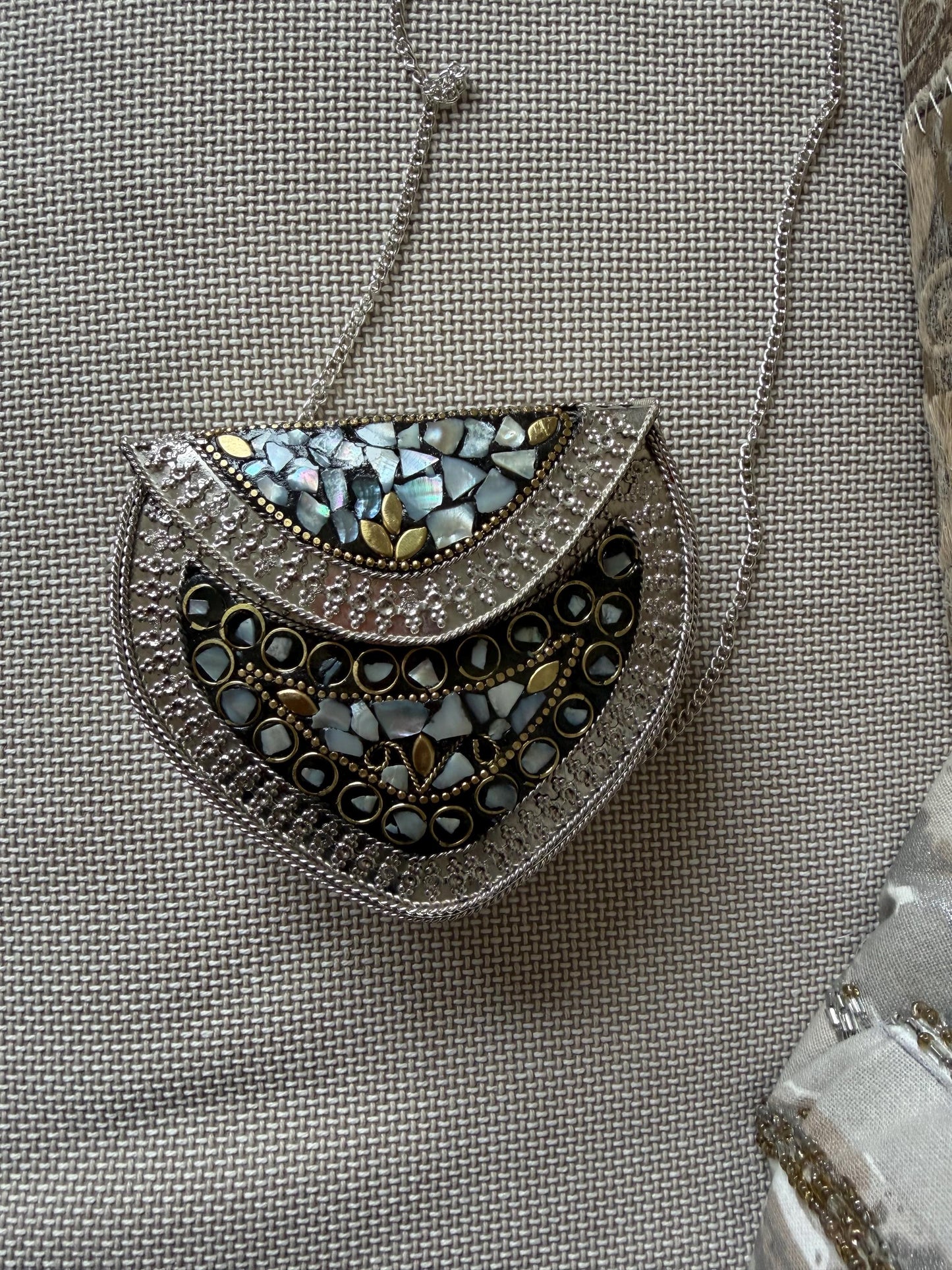 Handcrafted Mosaic Clutch Bag | Ethnic Mirror Work Sling Purse, Boho Evening Bag