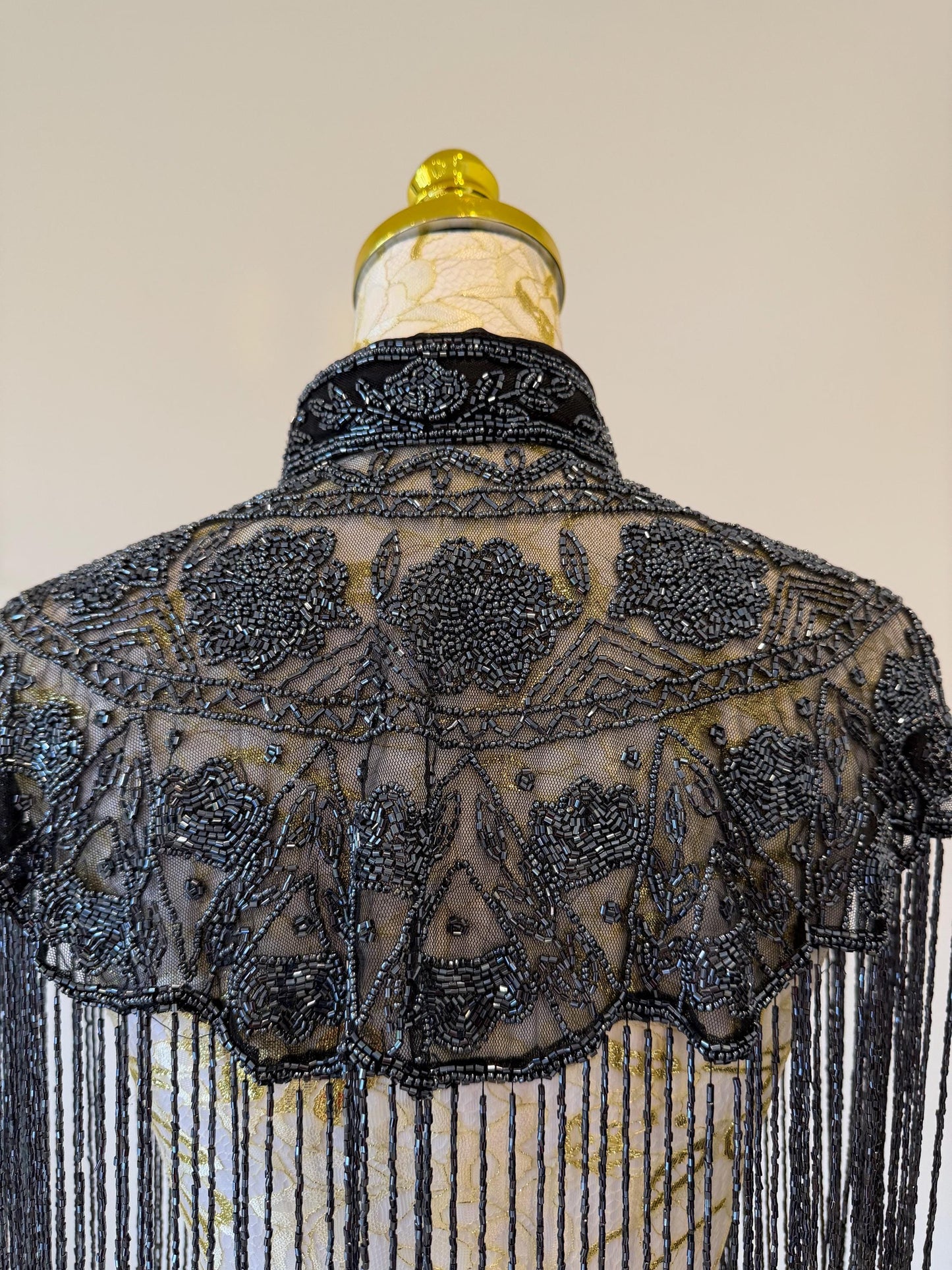 Metallic Beaded Fringe Capelet