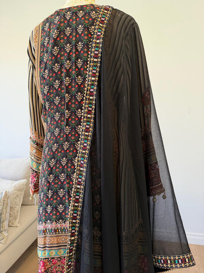 Black Crape Sharara Suit