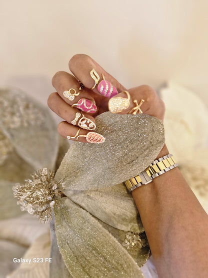 5 Pc Gold Nail Rings Set