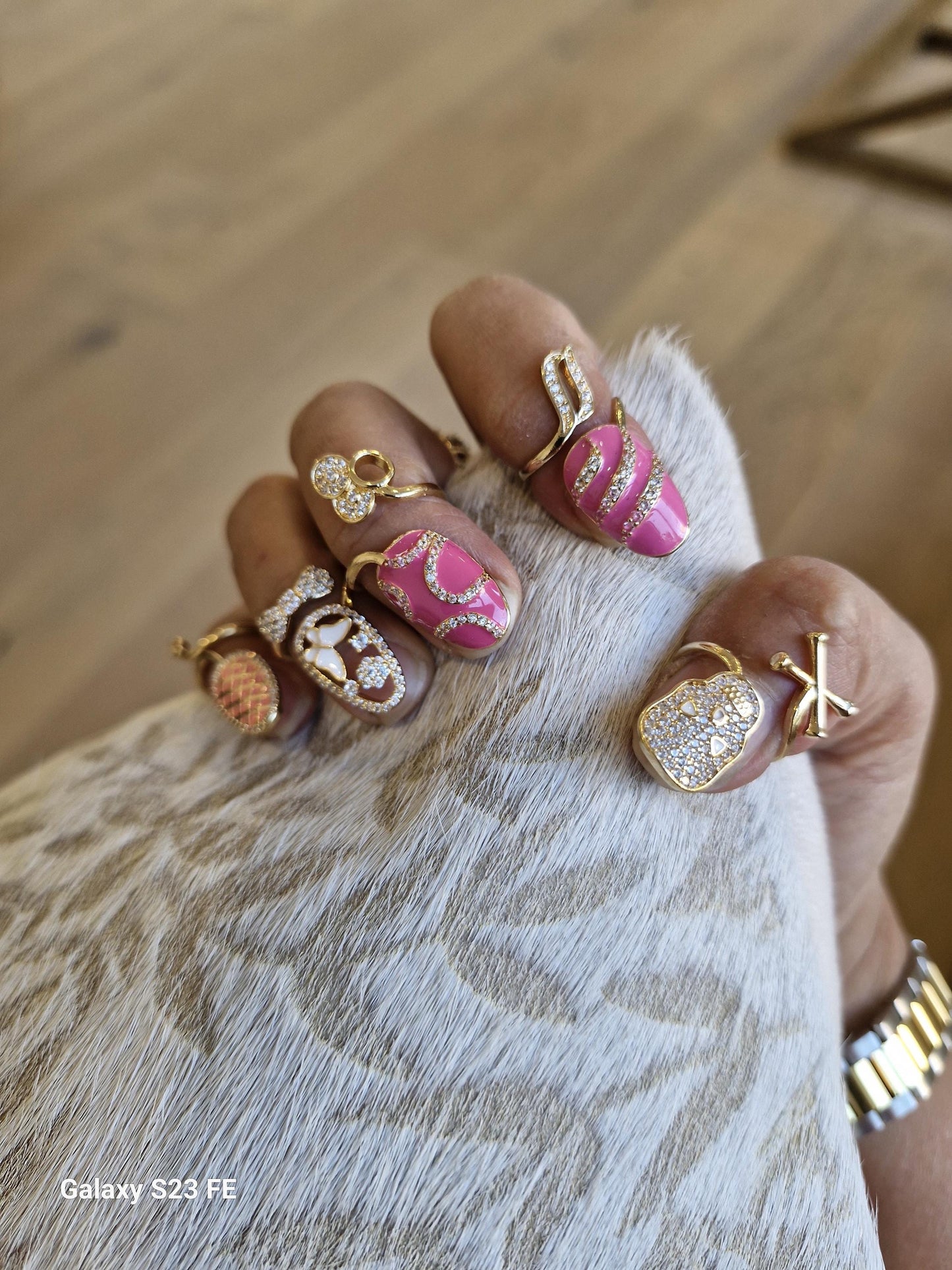 5 Pc Gold Nail Rings Set