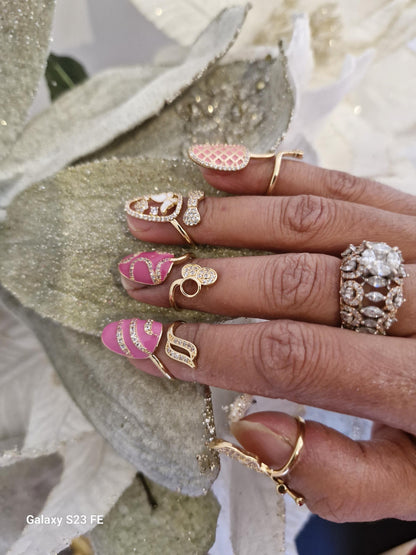 5 Pc Gold Nail Rings Set