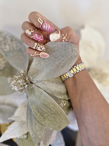 5 Pc Gold Nail Rings Set