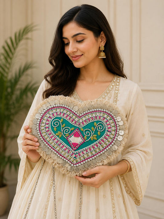 Heart Shape Boho Cotton Bag