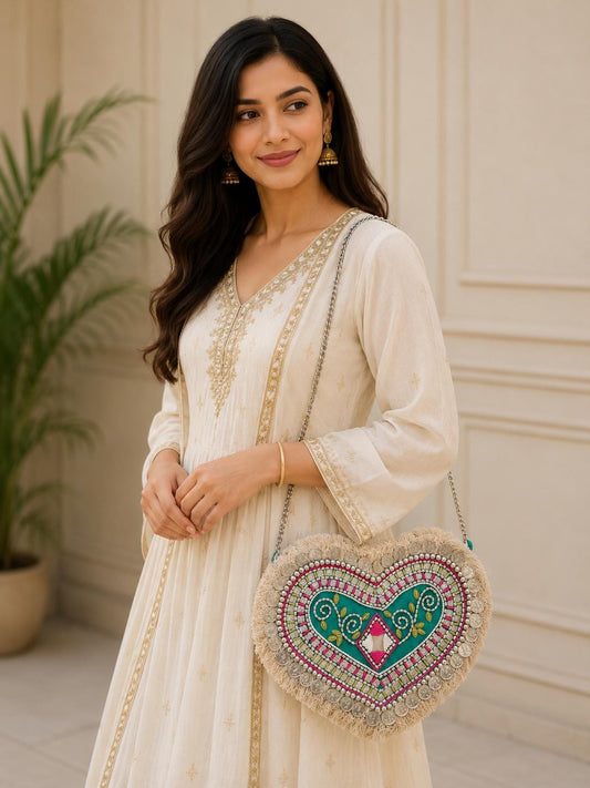 Heart Shape Boho Cotton Bag