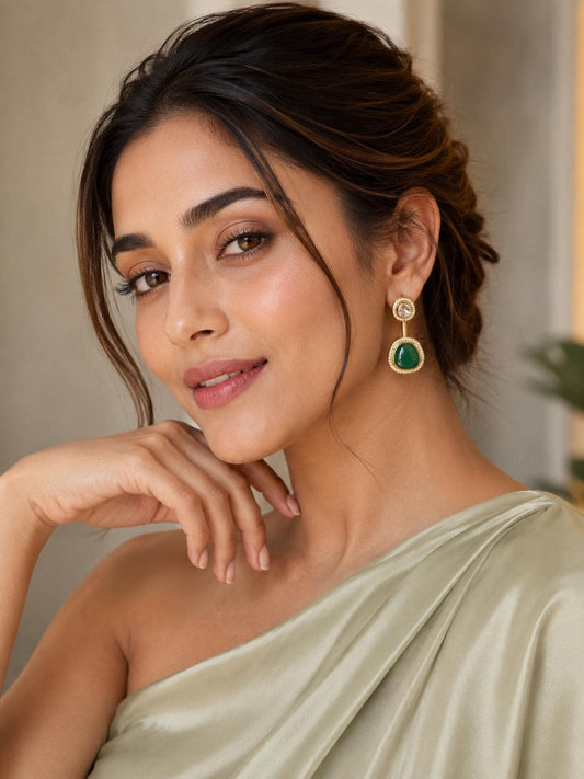 Emerald Green Statement Earrings