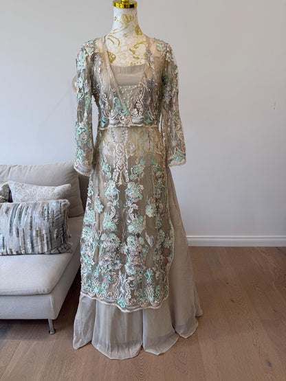Pearl Embellished Net Jacket Lehenga Set