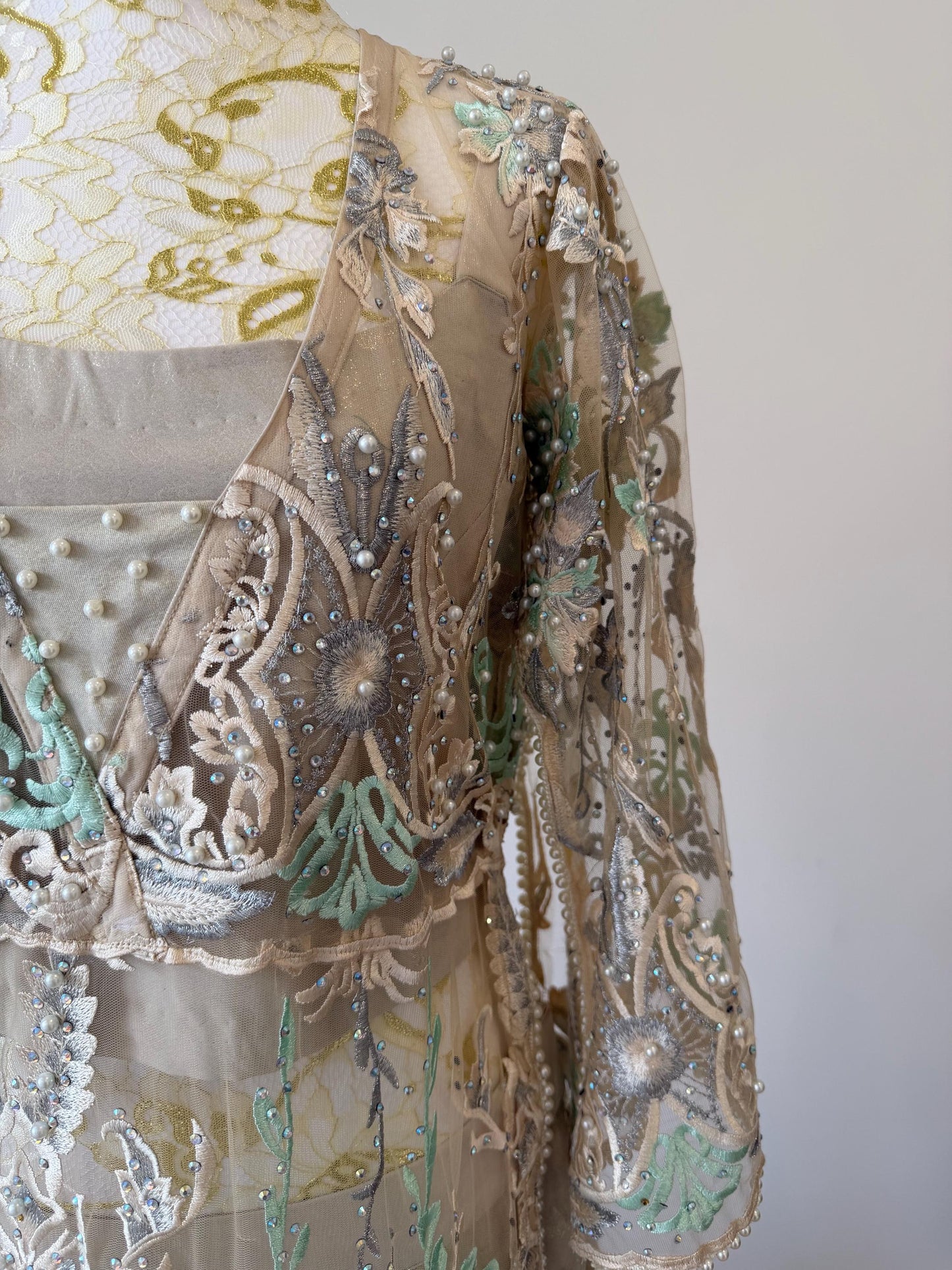 Pearl Embellished Net Jacket Lehenga Set