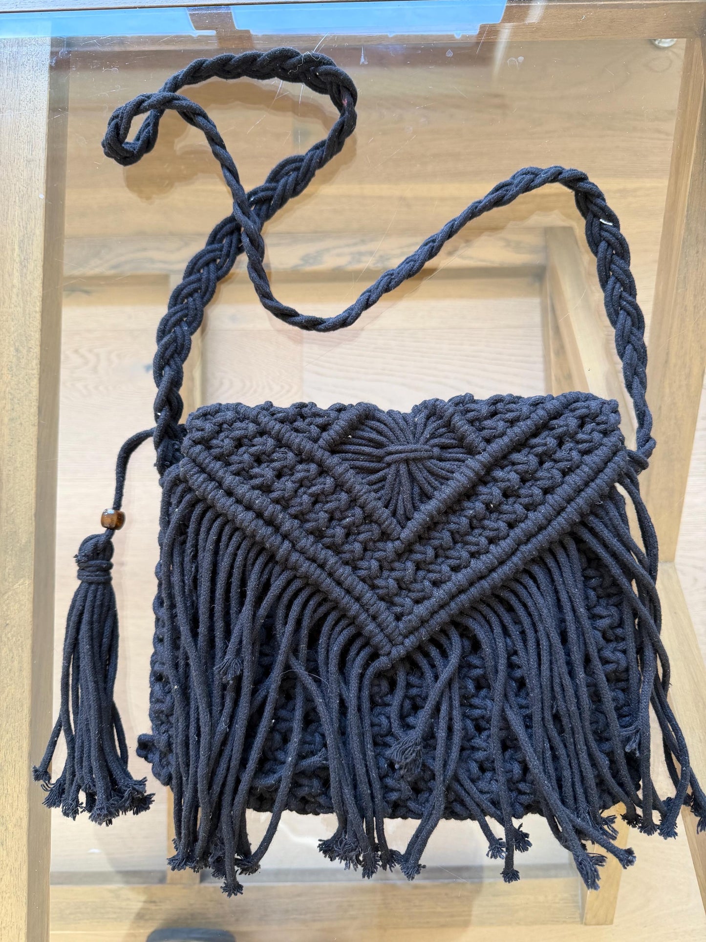 Handmade Macrame Boho Bag | Black