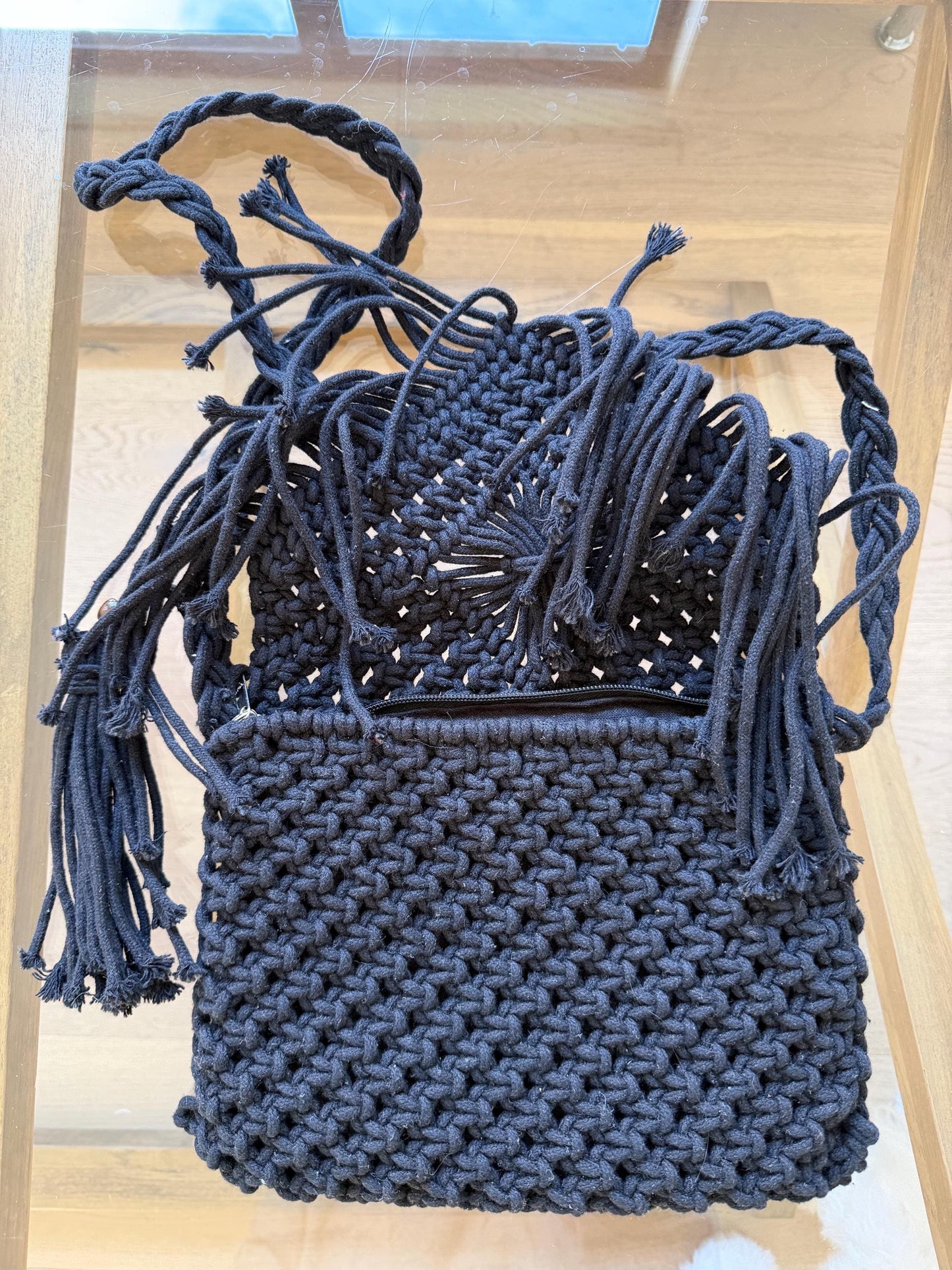 Handmade Macrame Boho Bag | Black