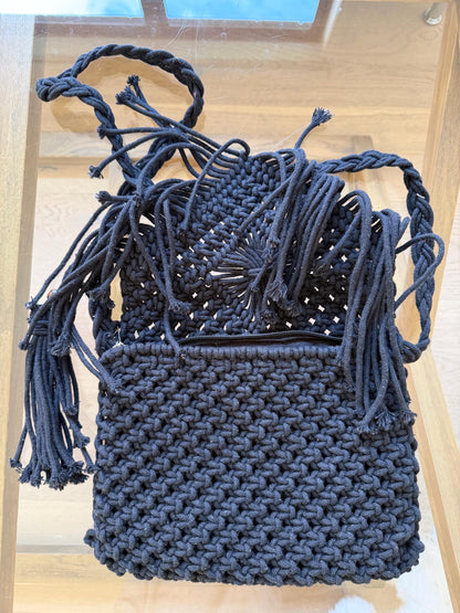 Handmade Macrame Boho Bag | Black