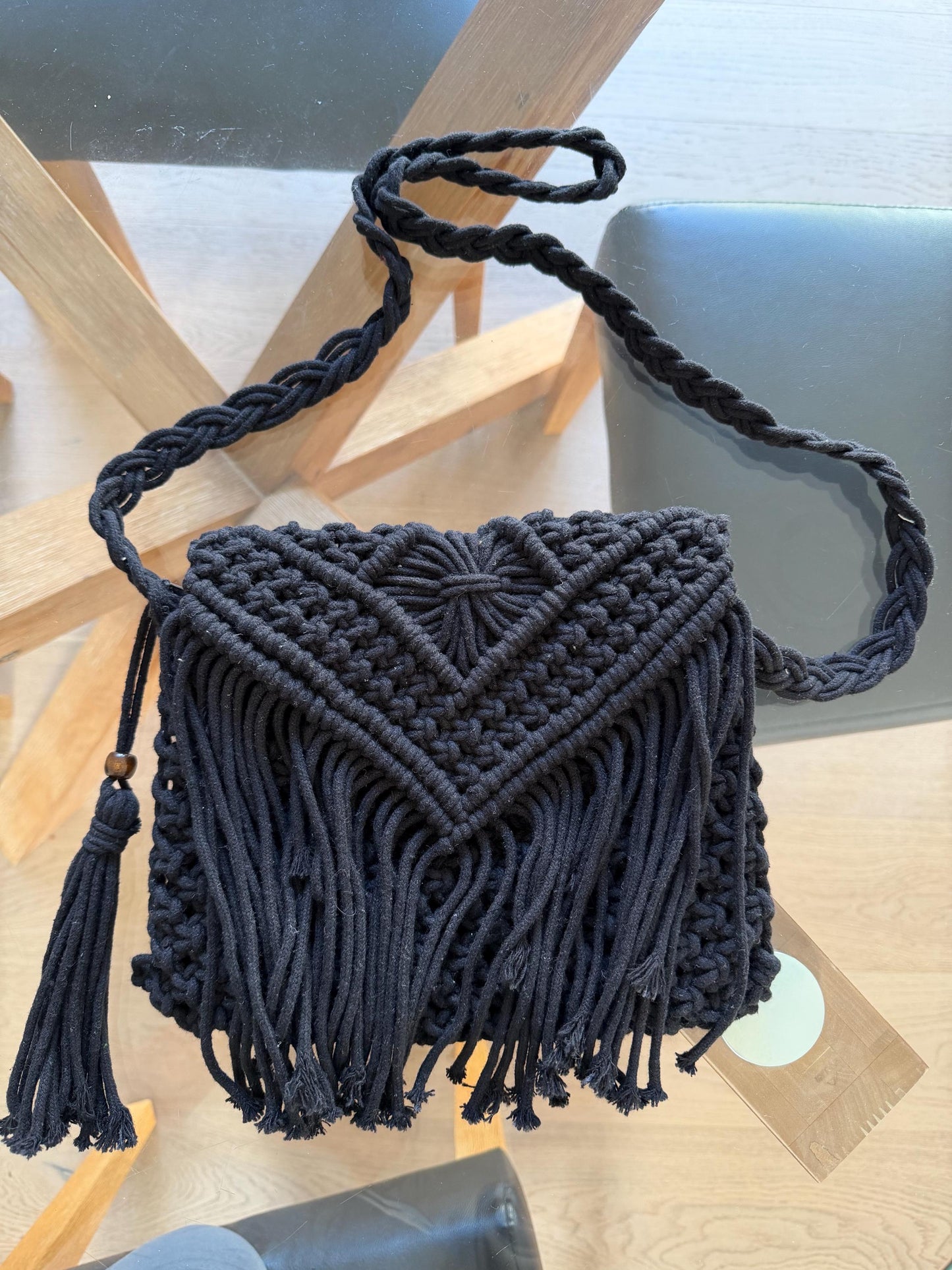 Handmade Macrame Boho Bag | Black