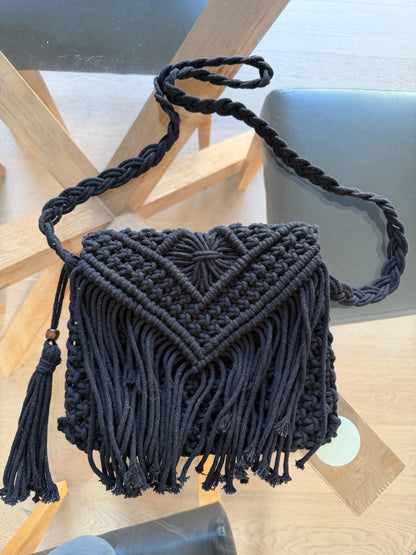 Handmade Macrame Boho Bag | Black
