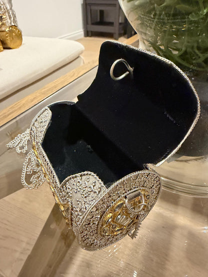 Handmade Gold Silver Metal Clutch Purse