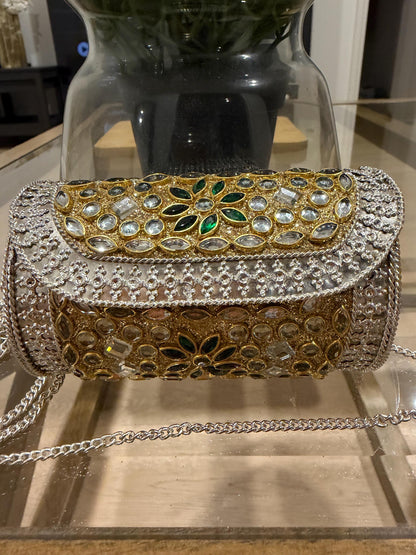 Handmade Gold Silver Metal Clutch Purse