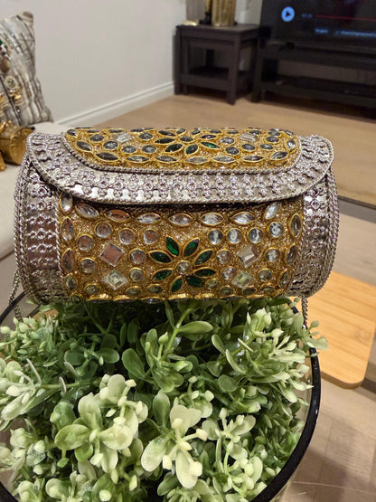 Handmade Gold Silver Metal Clutch Purse