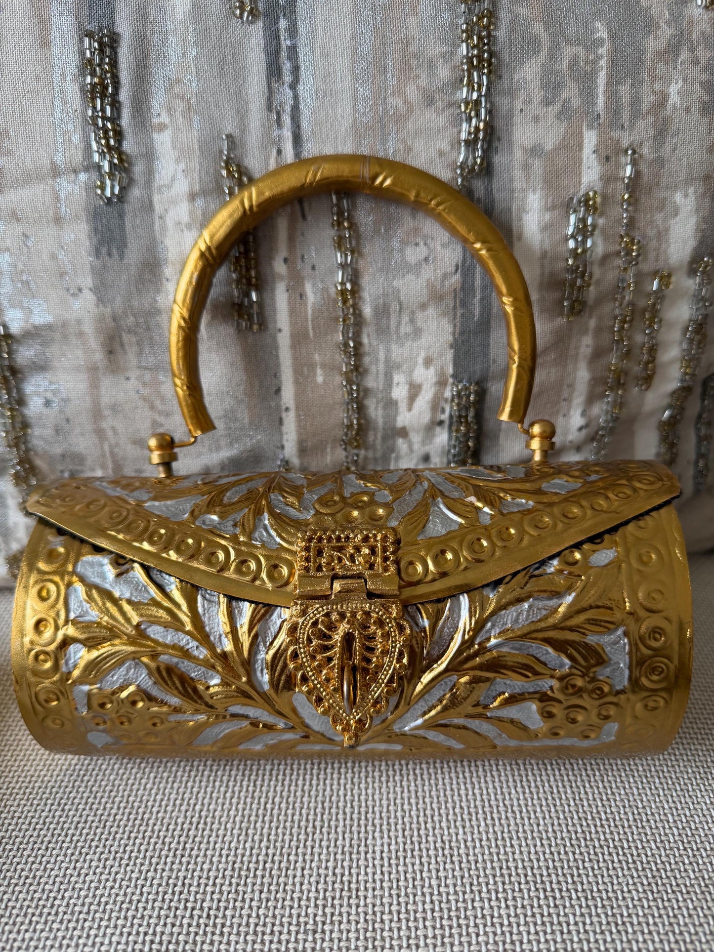 Vintage Barrel Clutch Bag