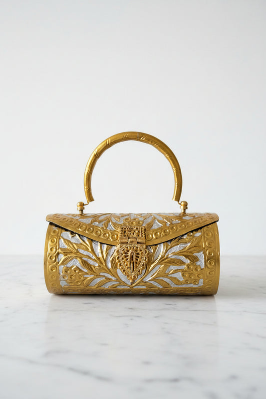 Vintage Barrel Clutch Bag