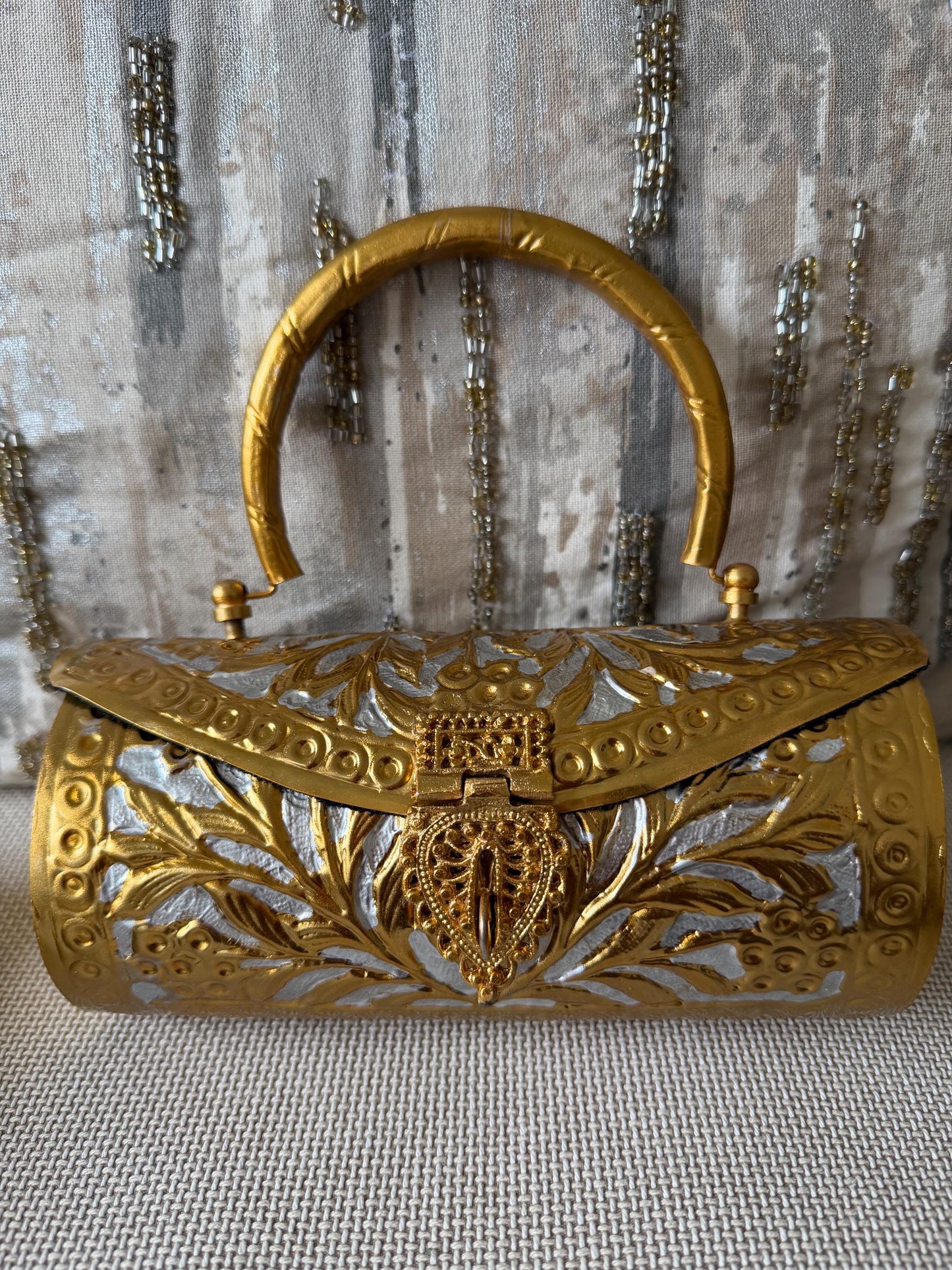 Vintage Barrel Clutch Bag