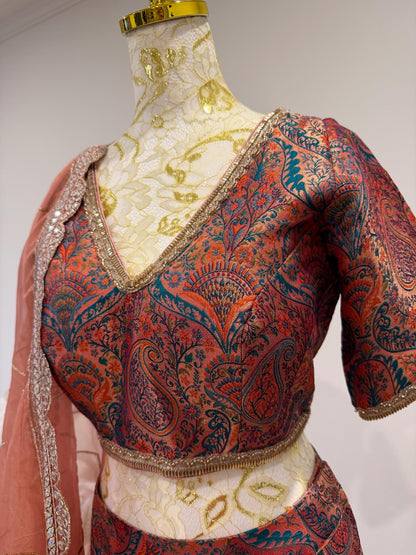 Brocade Silk Lehenga Set