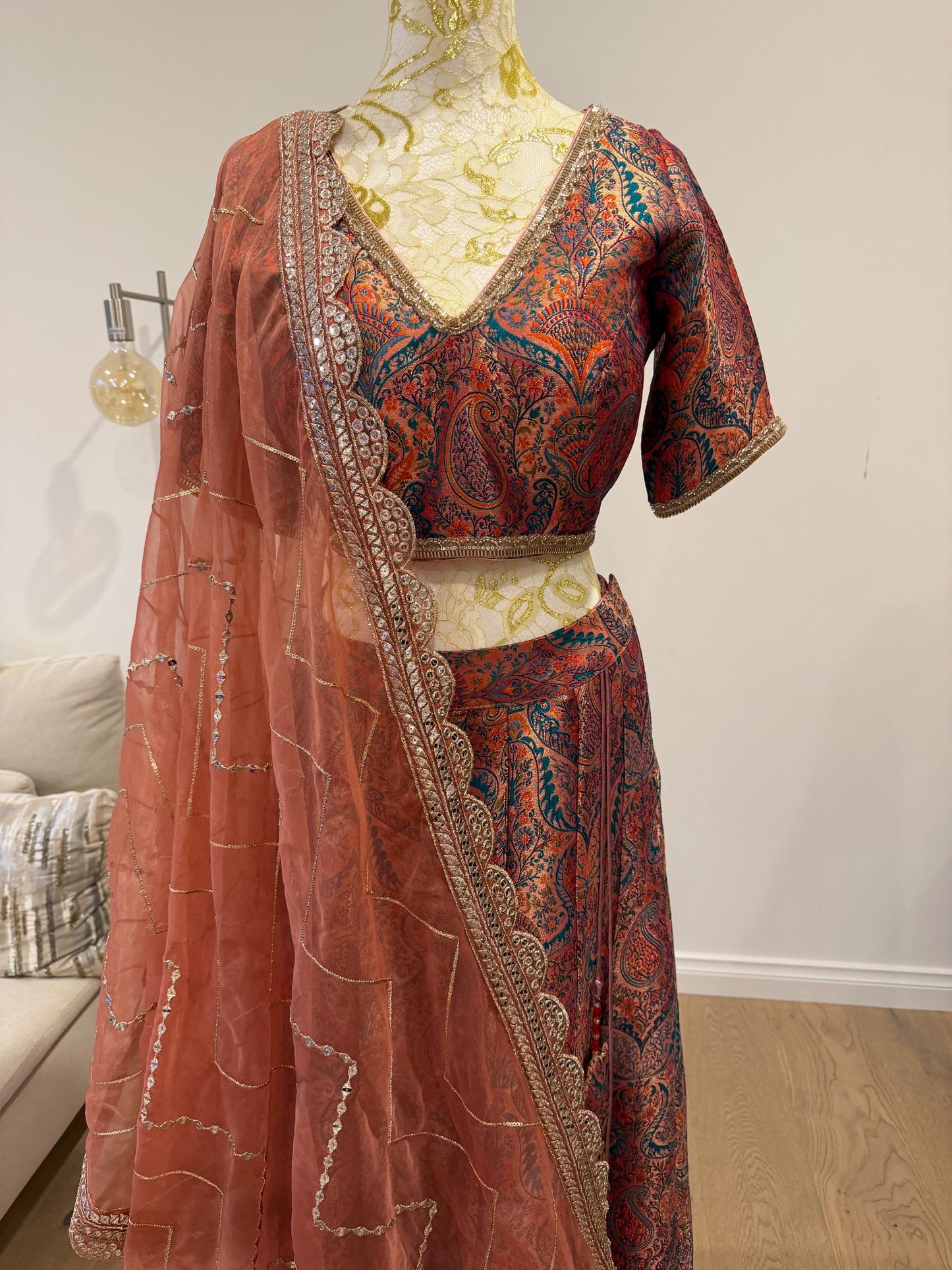 Brocade Silk Lehenga Set