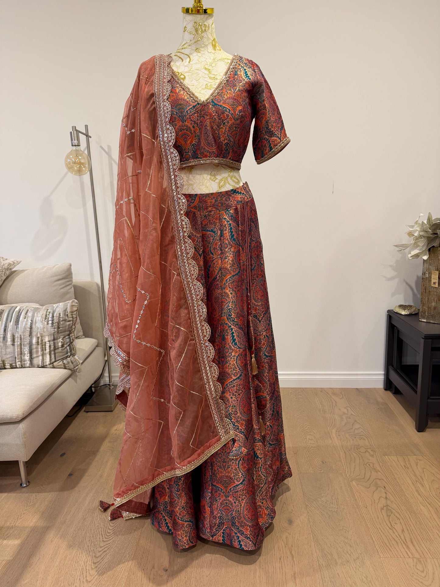 Brocade Silk Lehenga Set