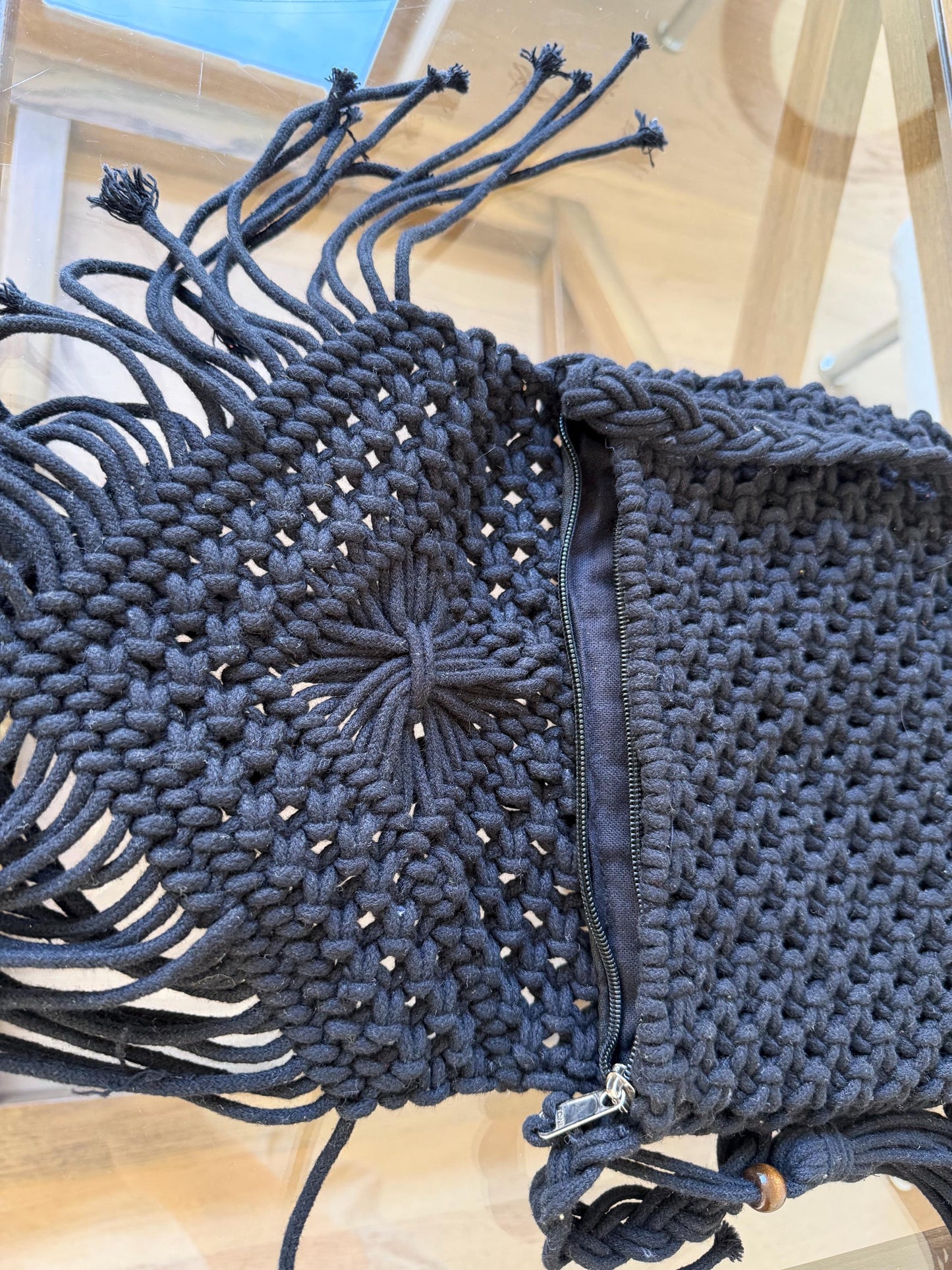 Handmade Macrame Boho Bag | Black