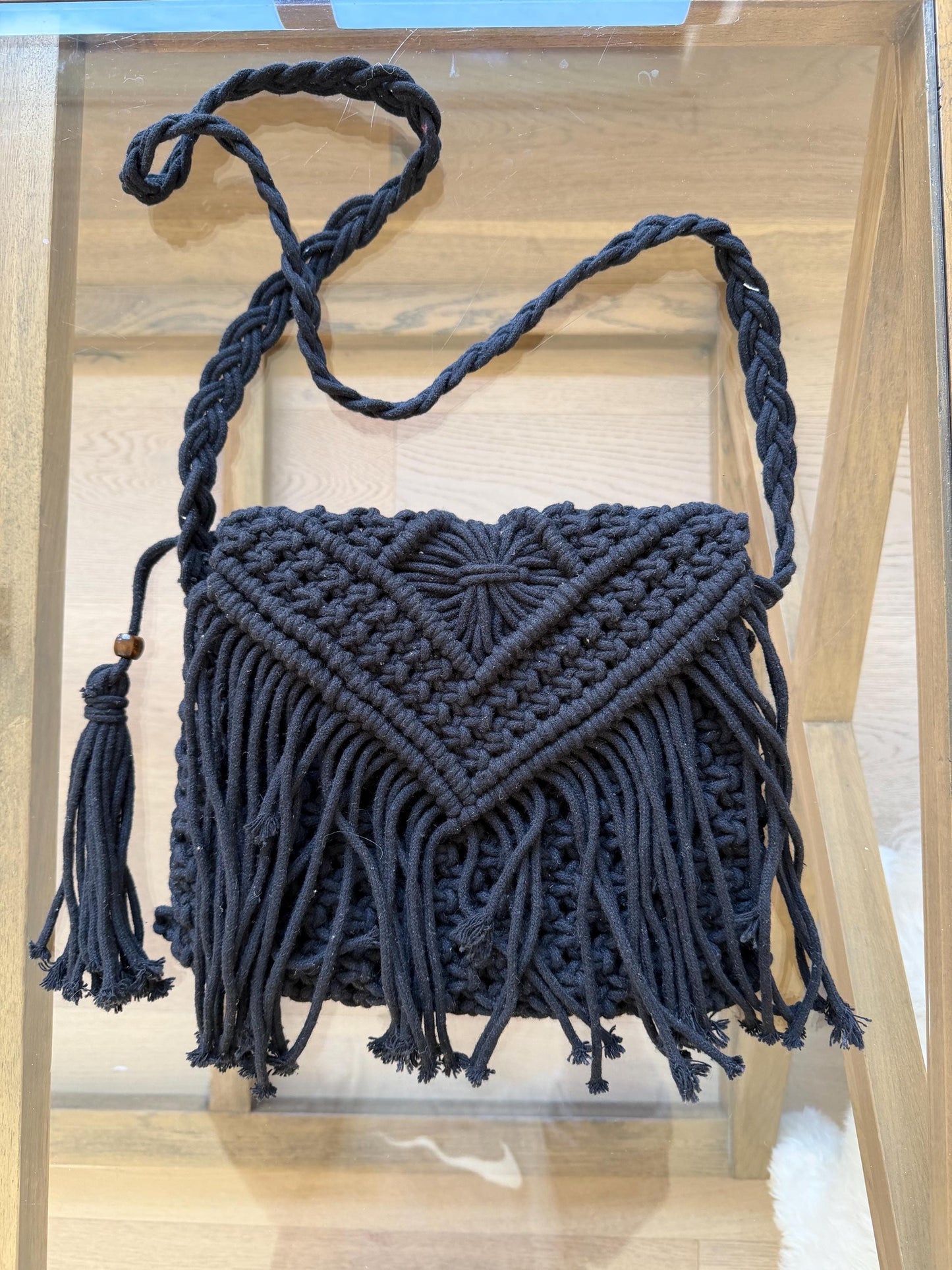 Handmade Macrame Boho Bag | Black