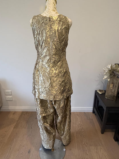 Golden Crushed Monalisa Farsi Suit
