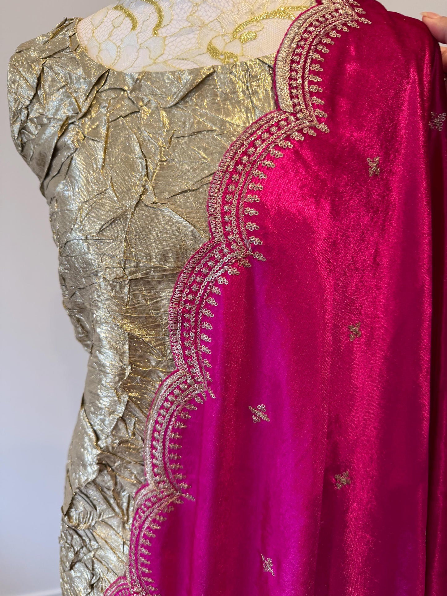 Golden Crushed Monalisa Farsi Suit