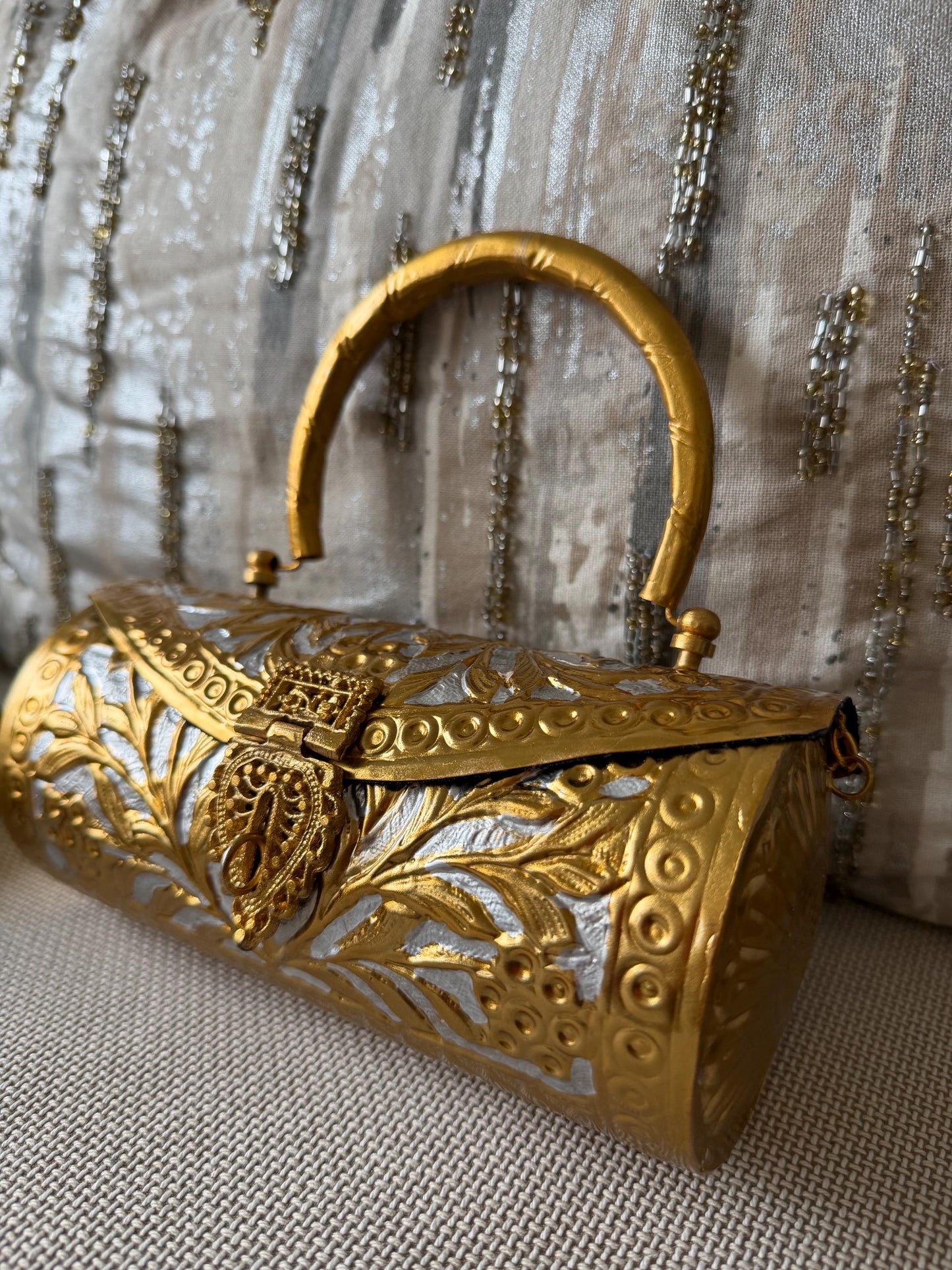 Vintage Barrel Clutch Bag
