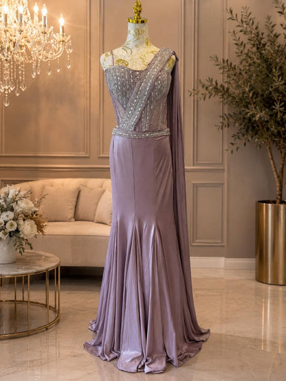 Lavender Indo-Western Designer Lehenga