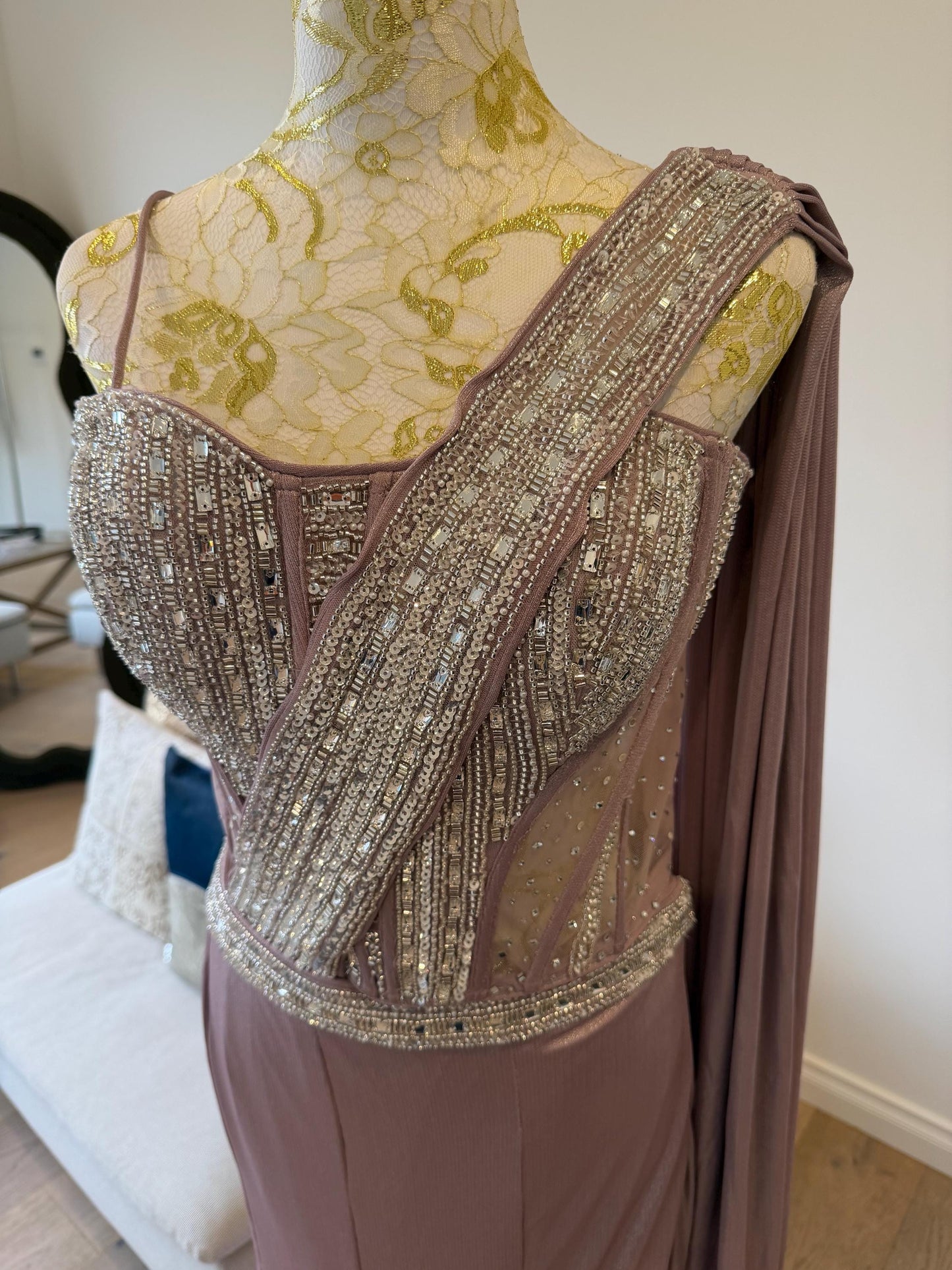Lavender Indo-Western Designer Lehenga