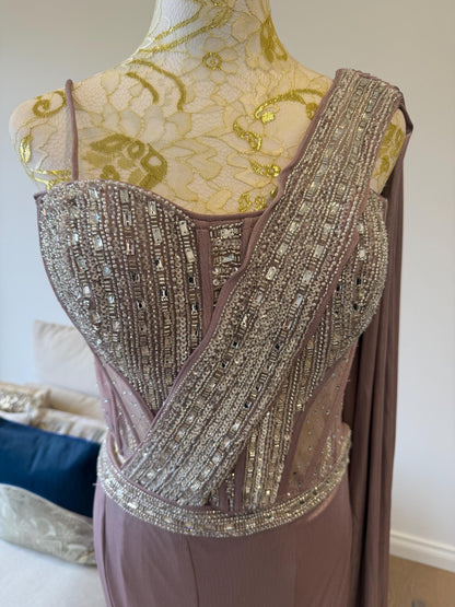 Lavender Indo-Western Designer Lehenga