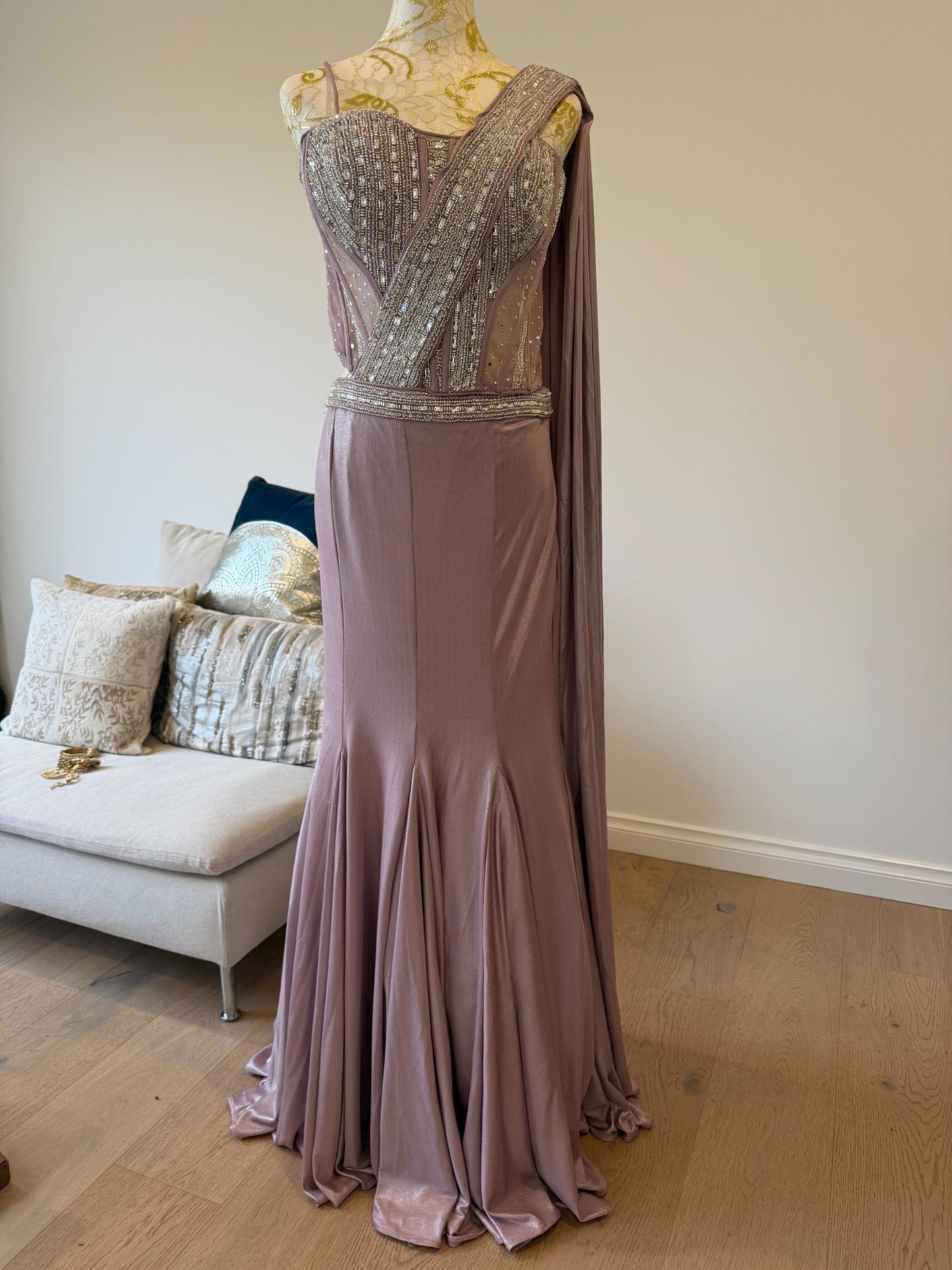 Lavender Indo-Western Designer Lehenga
