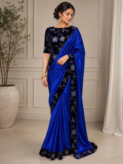 Royal Blue Designer Saree