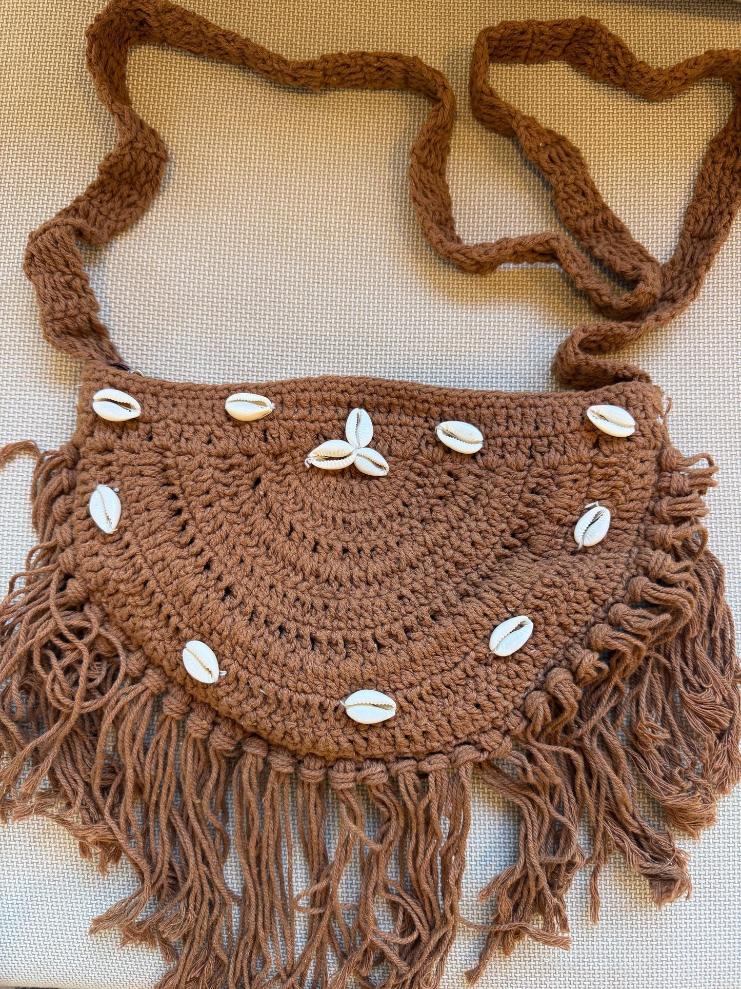 Handmade Crochet Half Moon Bag
