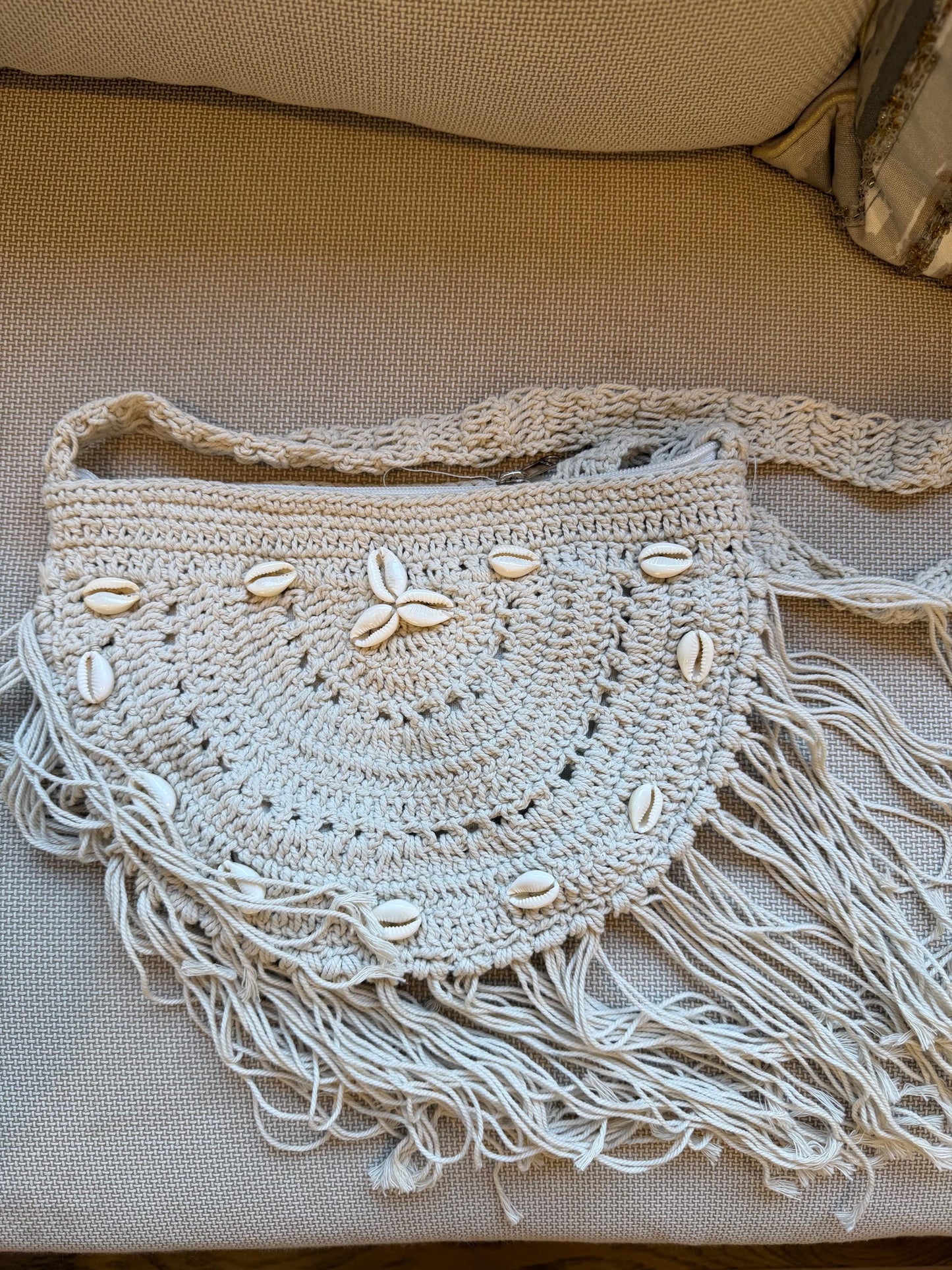 Handmade Crochet Half Moon Bag