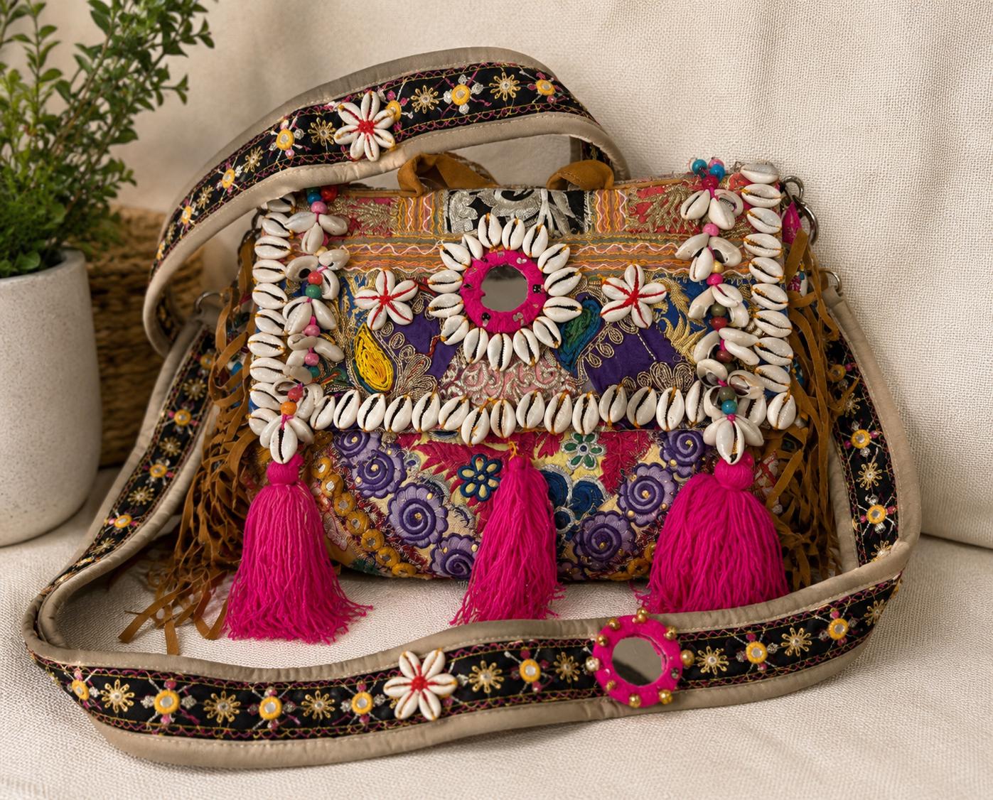 Boho Embroidered Crossbody Bag
